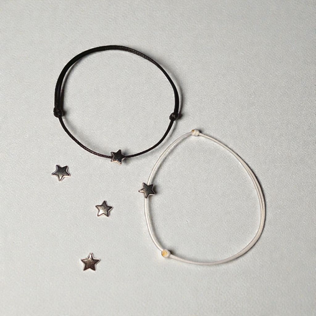 ( Beerrysaa ) Gelang BINTANG SILVER KCL Gelang charm star bracelet gelang manik-manik mutiara cantik