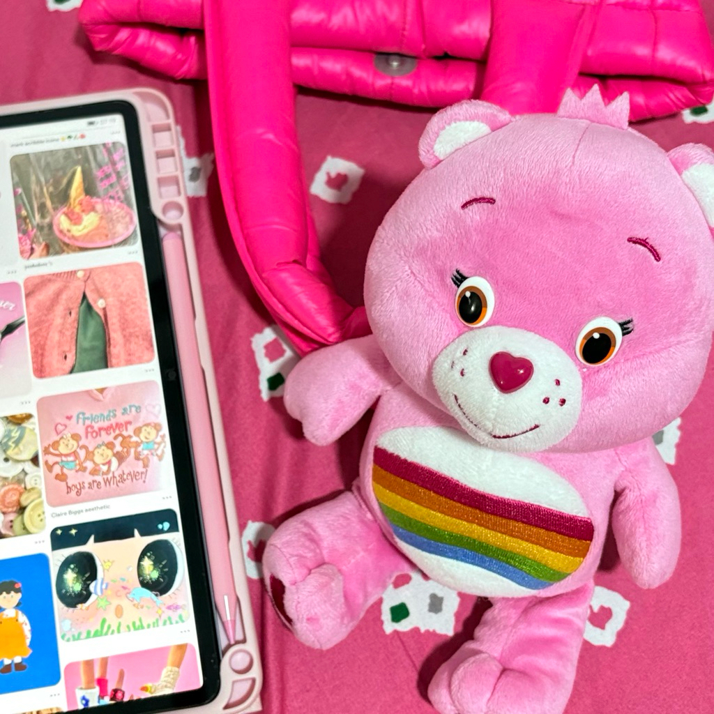 BONEKA CARE BEARS PINK CB 23CM