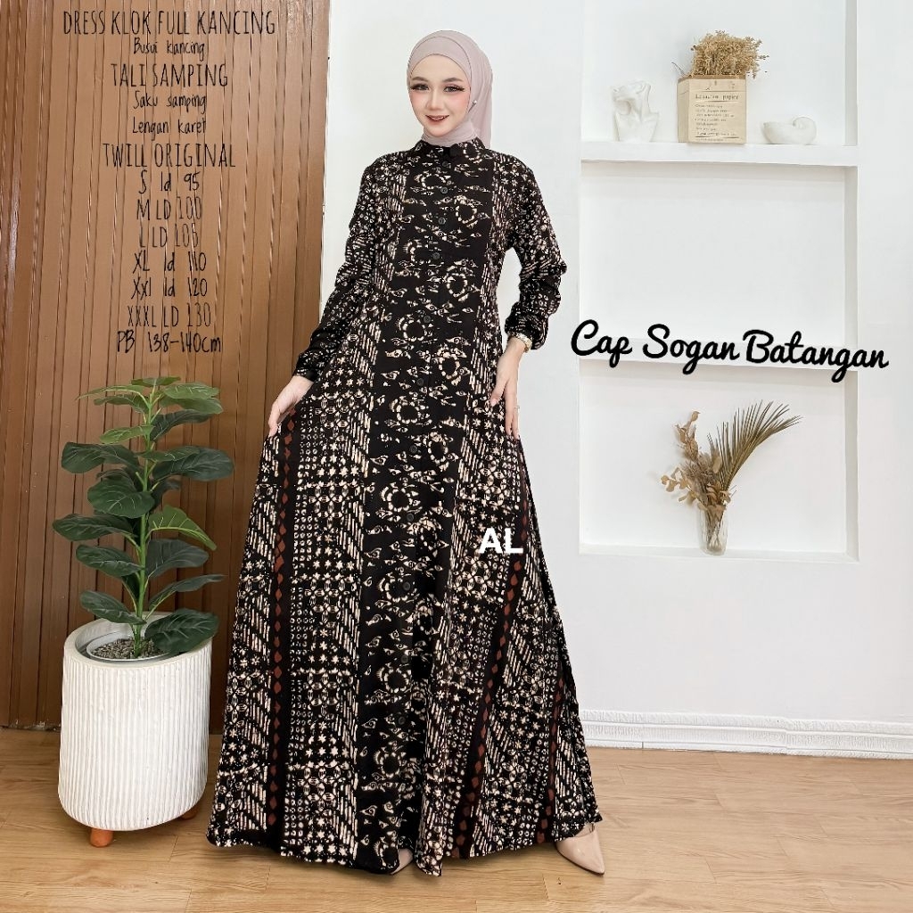 NEW ARRIVAL GAMIS CAP SOGAN BATANGAN GAMIS TWILL ORI ALENA BATIK