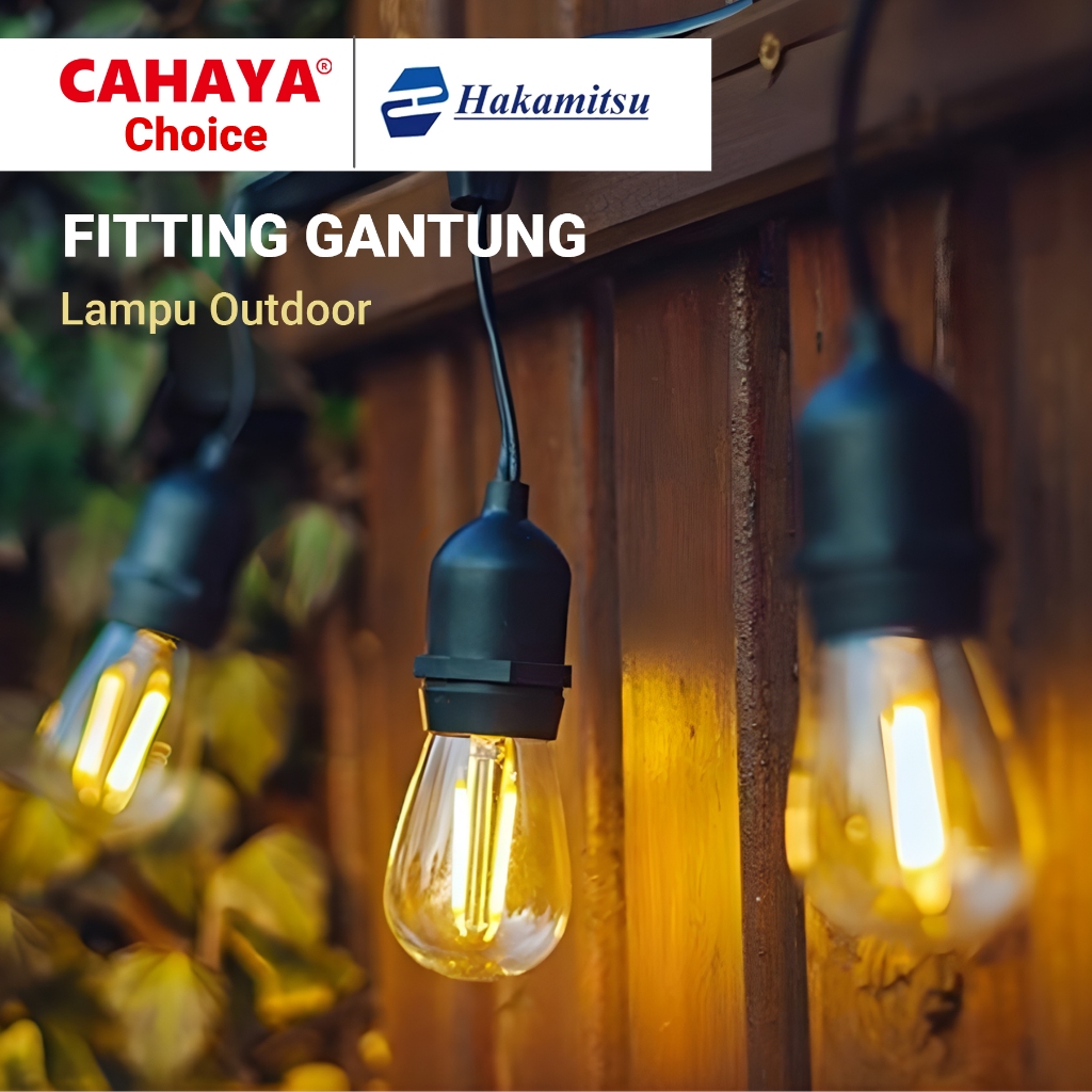 CAHAYA - Fitting Lampu Gantung Outdoor 10 Meter 10 Fitting/ LAMPU GANTUNG dekorasi/Kabel Fitting Out
