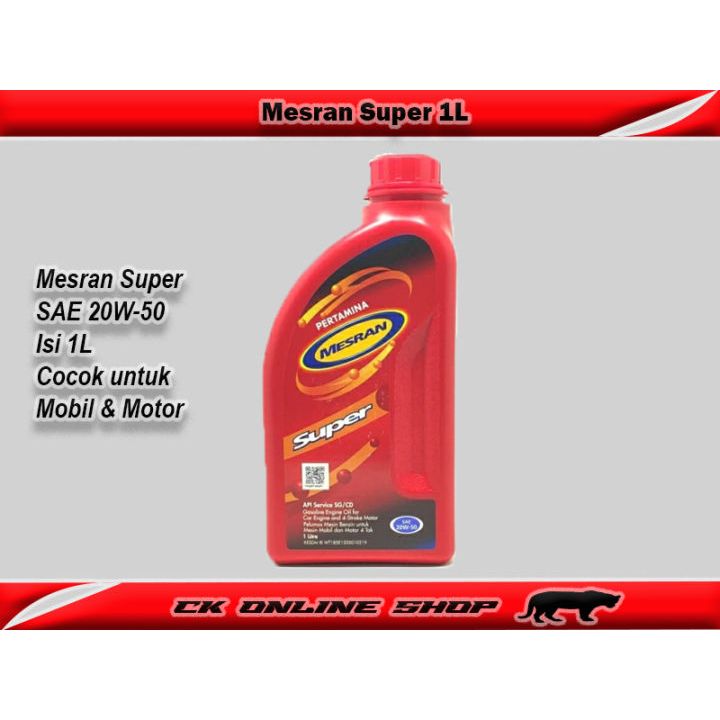 Original 100% Oli Mesran Super 10W - 30 0,8L 800ml 1 liter oli  Pertamina bensin untuk Semua motor d