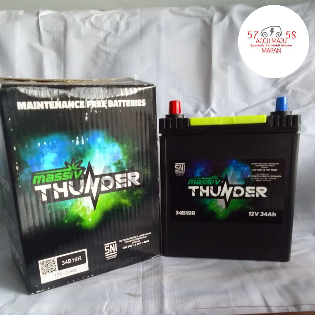 Aki Mobil Massiv Thunder 34B19R Kering