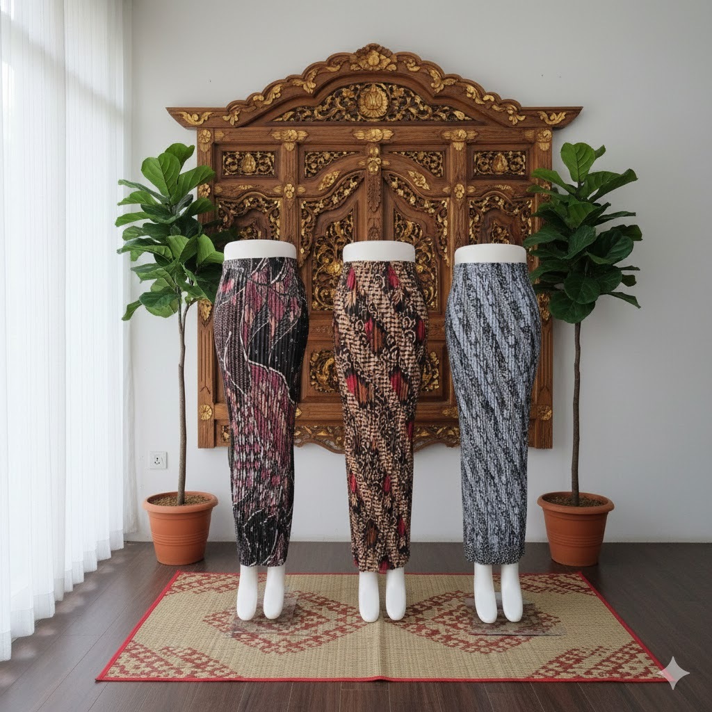 REAL PICT ROK PLISKET BATIK / ROK PLISKET  / BAWAHAN KEBAYA / ROK KEBAYA / ROK WISUDA / SEPATU NAVY