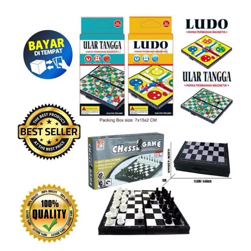 Mainan Game Magnet Catur | Ludo | Chess Game Ular Tangga