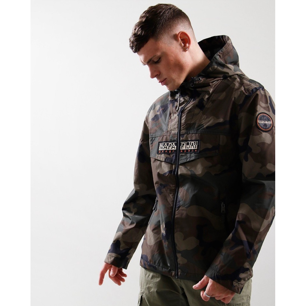 Napapijri Rainforest OP Summer AOP Anorak Hooded Jacket In Camo Fantasy