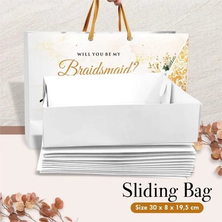 (12 Pcs) Sliding Box Paperbag Bridesmaid - Inner Box Paper Bag Bridesmaid Aesthetic Ready Stock