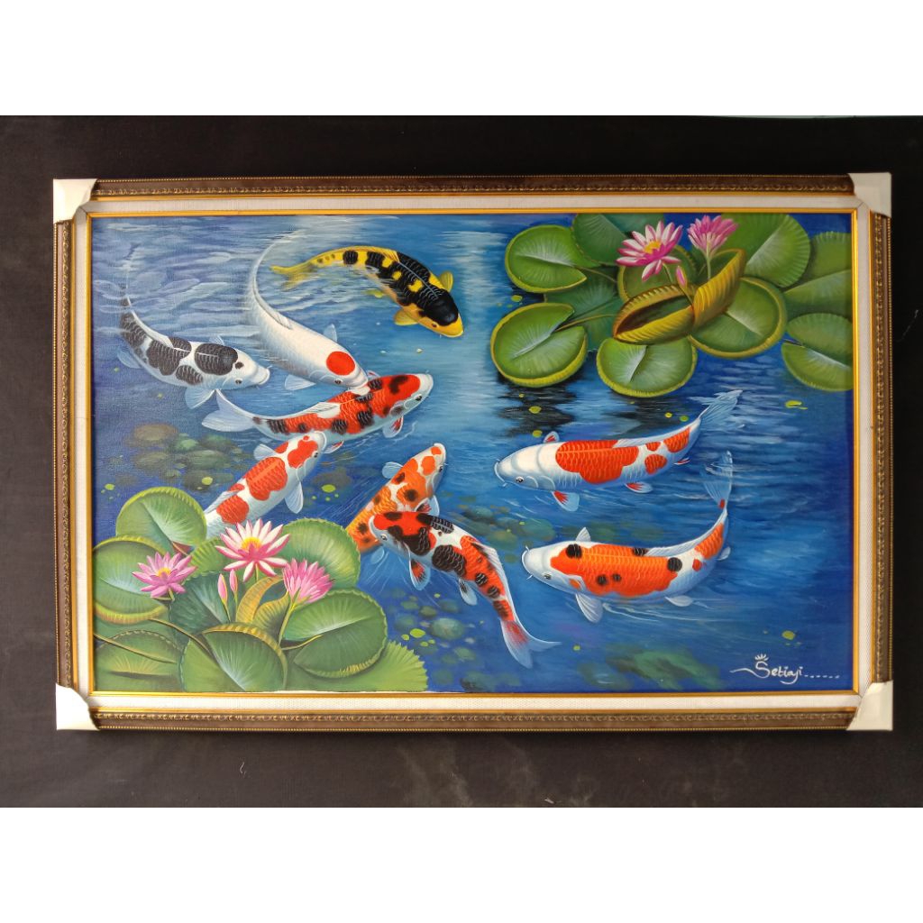 lukisan ikan koi fengshui murah