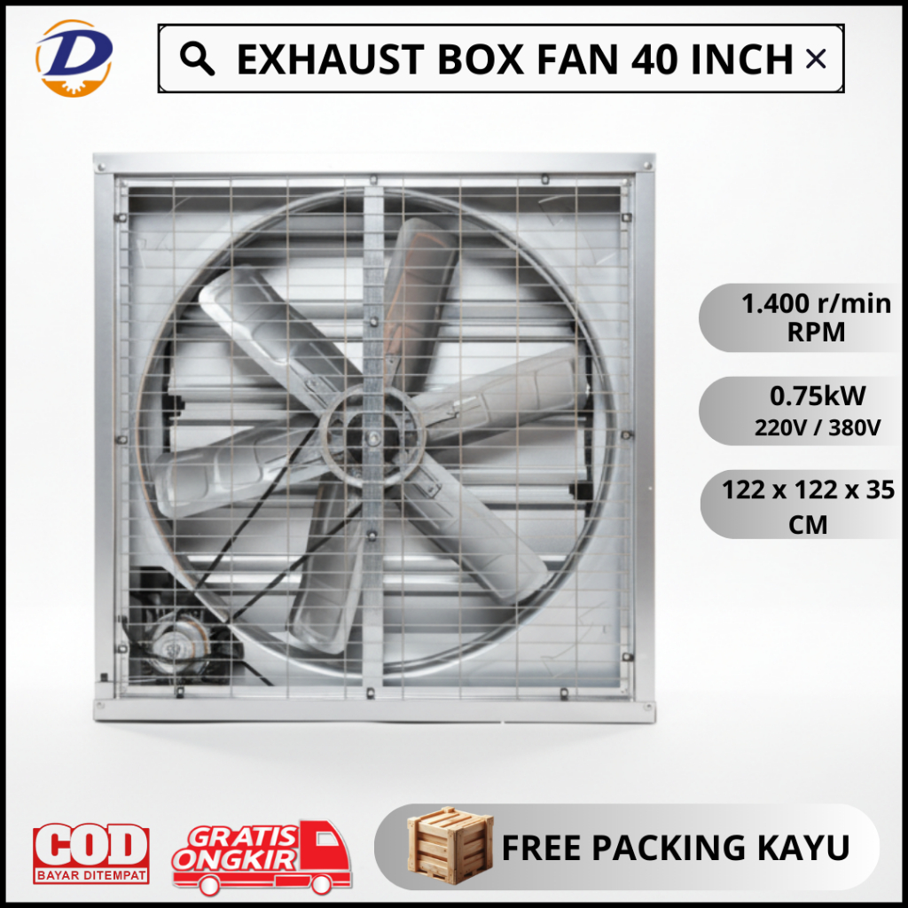 [ READY SIAP KIRIM ] EXHAUST BOX FAN 40 INCH GALVANIS --- Cocok untuk kandang ayam / industrial || B
