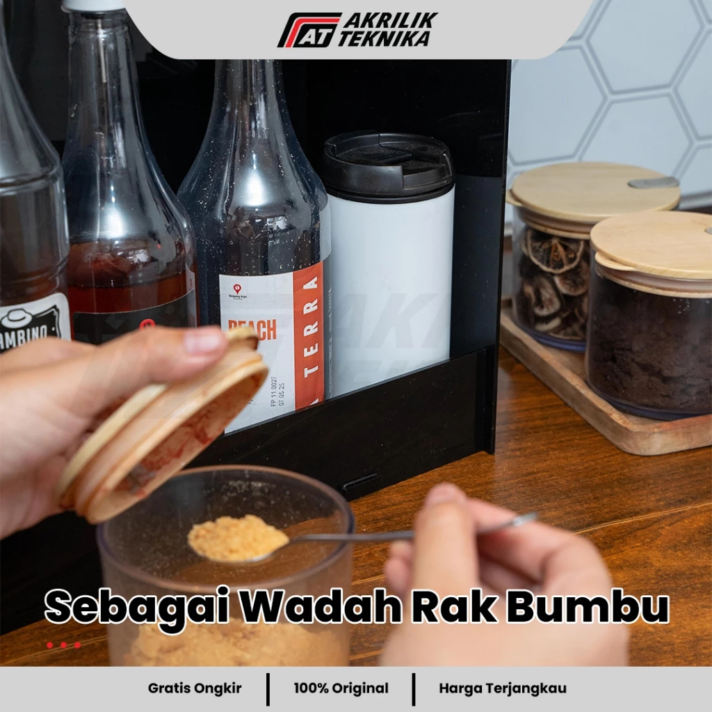 Rak Bumbu Dapur / Dispenser Organizer Cafe / Rak Kopi Akrilik