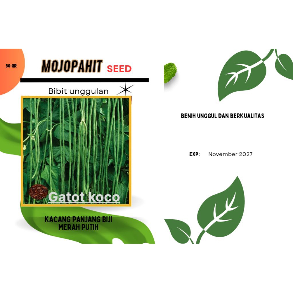 benih kacang panjang merah putih 50gram
