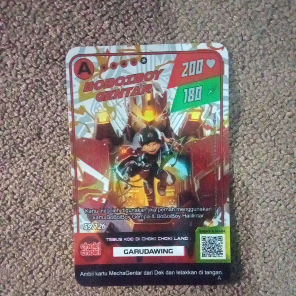 Kartu Boboiboy Monsta Galaxy Card