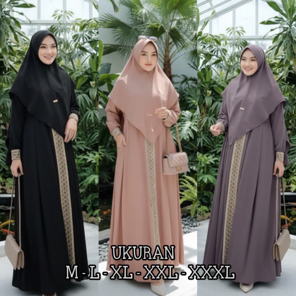 Kanaya Gamis Syari Set Hijab Terlaris Ukuran M L Xl Xxl Xxxl Fashion Muslim