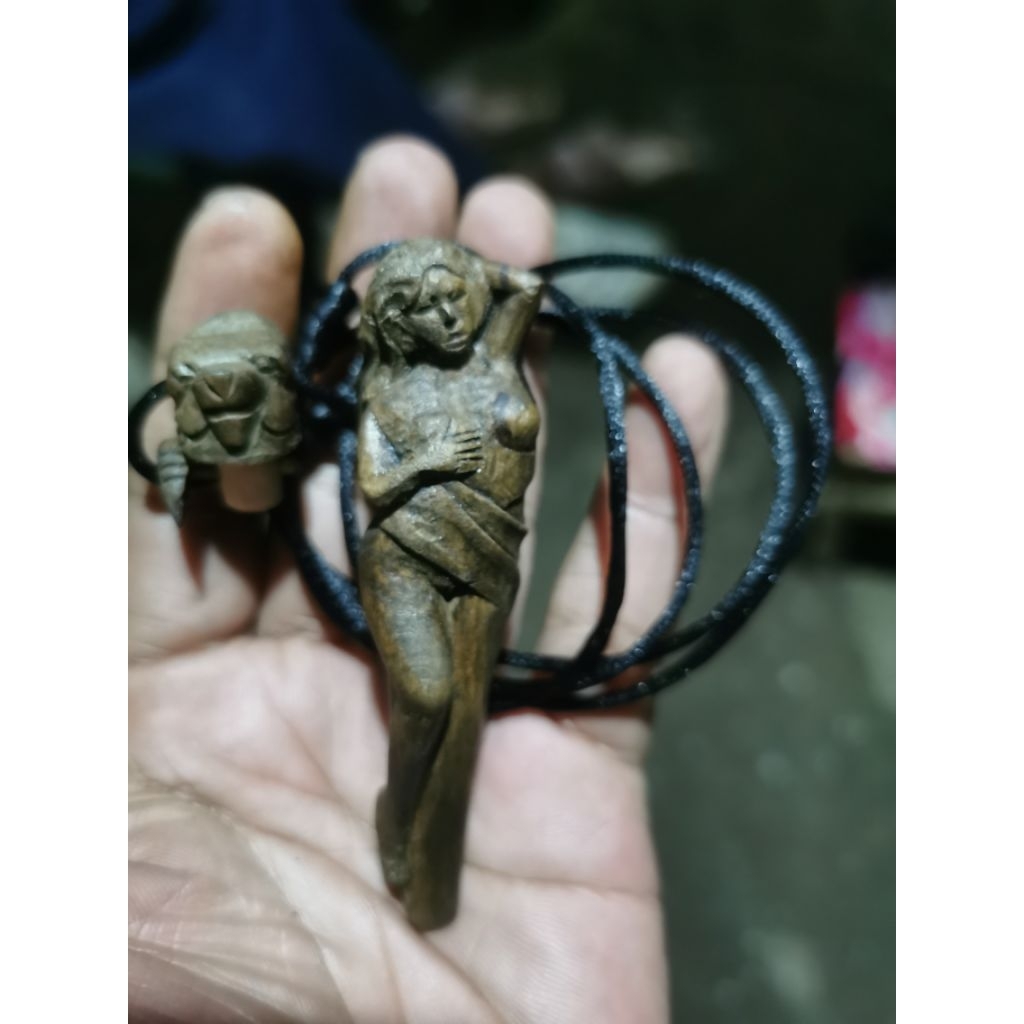 Kalung Pipa Rokok Kayu Ukir Wanita | Kalung Multifungsi Unik Handmade | Aksesoris Etnik Pria & Wanit