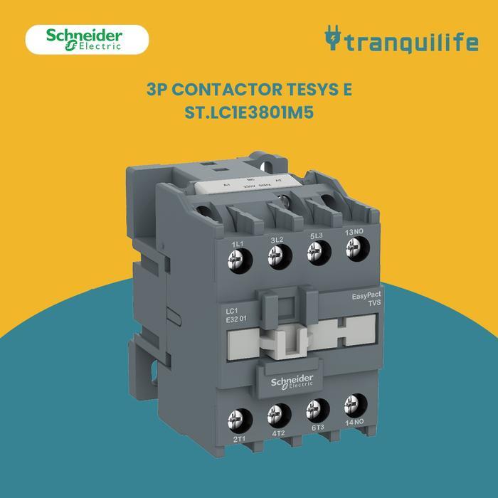 Schneider Kontaktor contactor 3 Pole 3 Phase - LC1E3801M5 Easypact