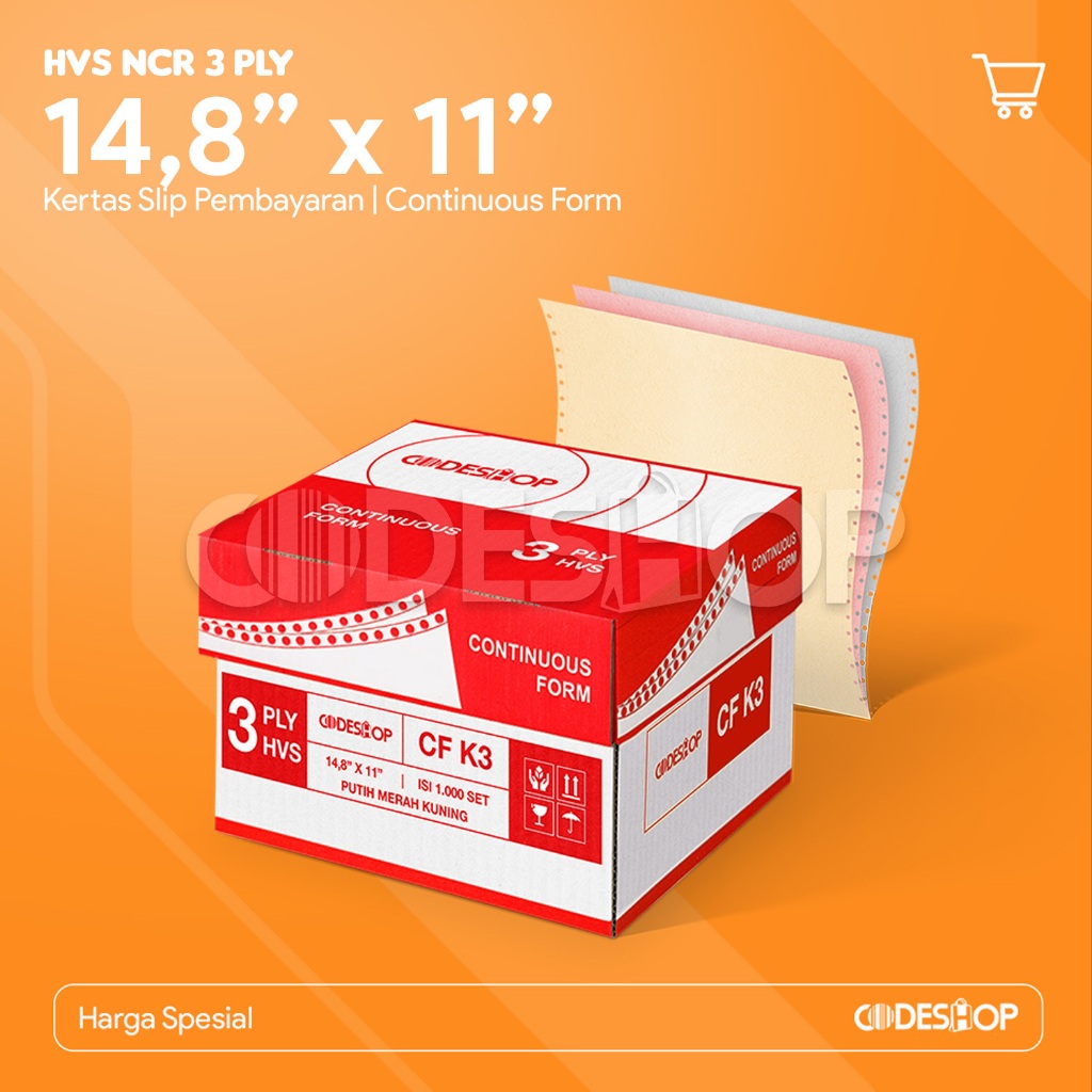 Kertas Continuous Form 14 7/8 x 11 inch NCR 3 Rangkap Laporan Keuangan Faktur Penjualan Slip Gaji