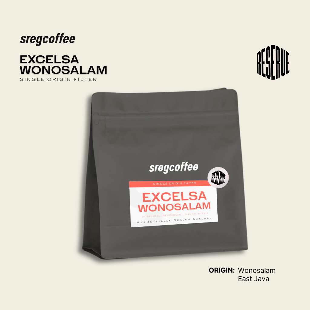 Sreg Coffee - Excelsa Wonosalam | Biji Kopi Excelsa Single Origin | Hermetically Sealed Natural | Co
