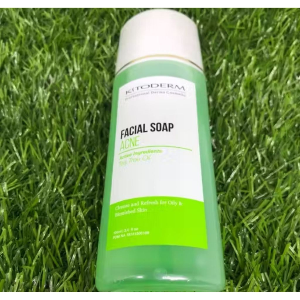 Kitoderm Facial Soap Acne Tea Tree Oil (Hijau)  - sabun muka berjerawat