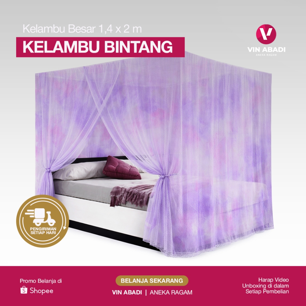 KELAMBU BINTANG 140X200 / KELAMBU 1 ORANG / KELAMBU SINGLE  / KELAMBU KECIL