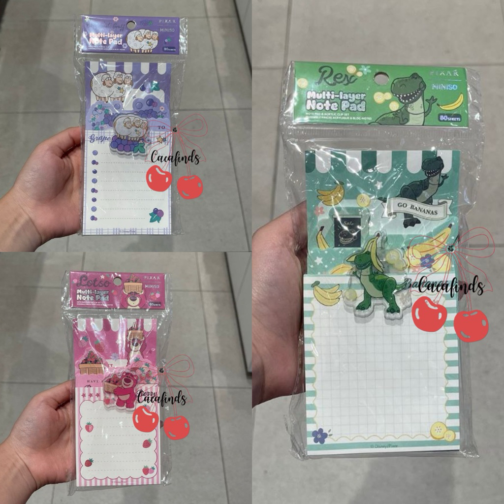 MINISO x Disney‼️4 Layer Note Pad / Sticky Note Disney Pixar Collection (Lotso / Rexxx / Billy Goat 