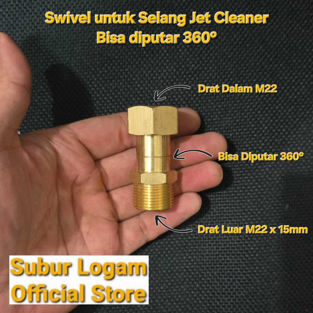 Swivel 360 untuk Selang Jet Cleaner M22 Bisa Diputar Putar 360 Derajat