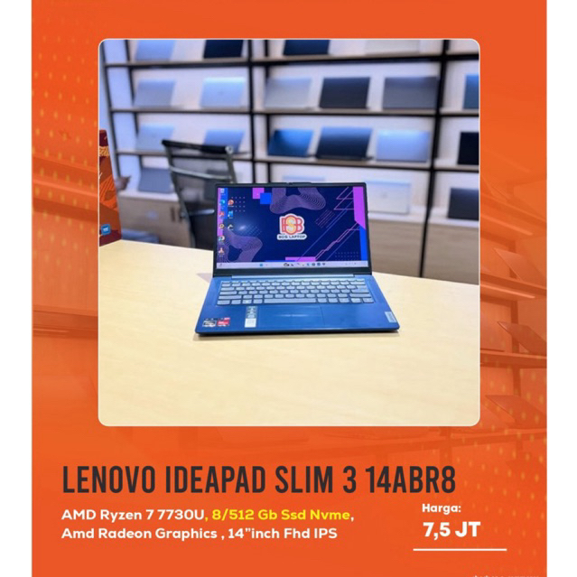 Lenovo Ideapad Slim 3 14ABR8 Ryzen 7 7730U
