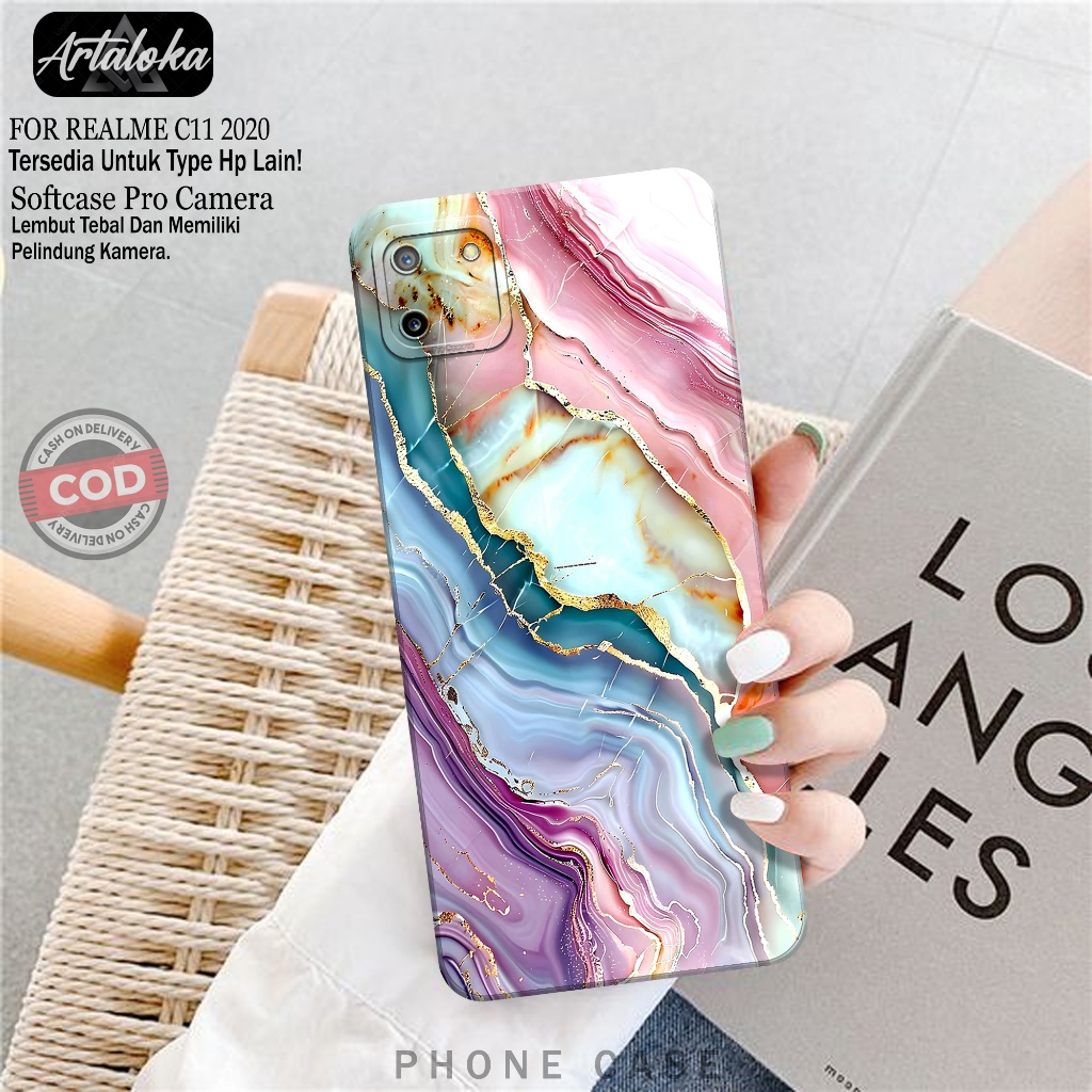 Softcase Hp Realme C11 2020 Fashion Case Abstrak Case Realme C11 2020 Silikon TPU Pro Camera Casing 