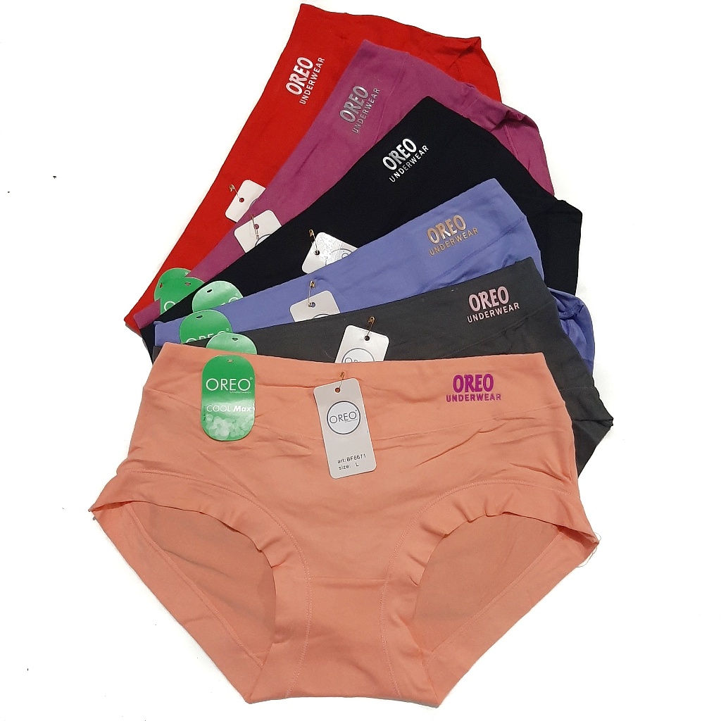 Celana Dalam Wanita OREO Isi 3 Pcs dan 6 Pcs  / CD Dalaman Perempuan Katun Super LEMBUT / MENYERAP /