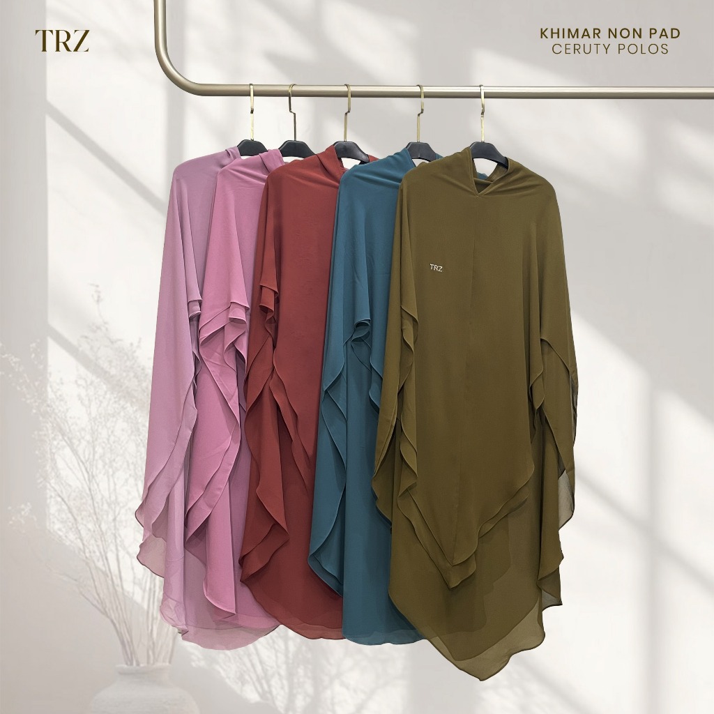 TRZ - Khimar Ceruty Polos 2 Layer TRZ - Khimar Only Non Pad