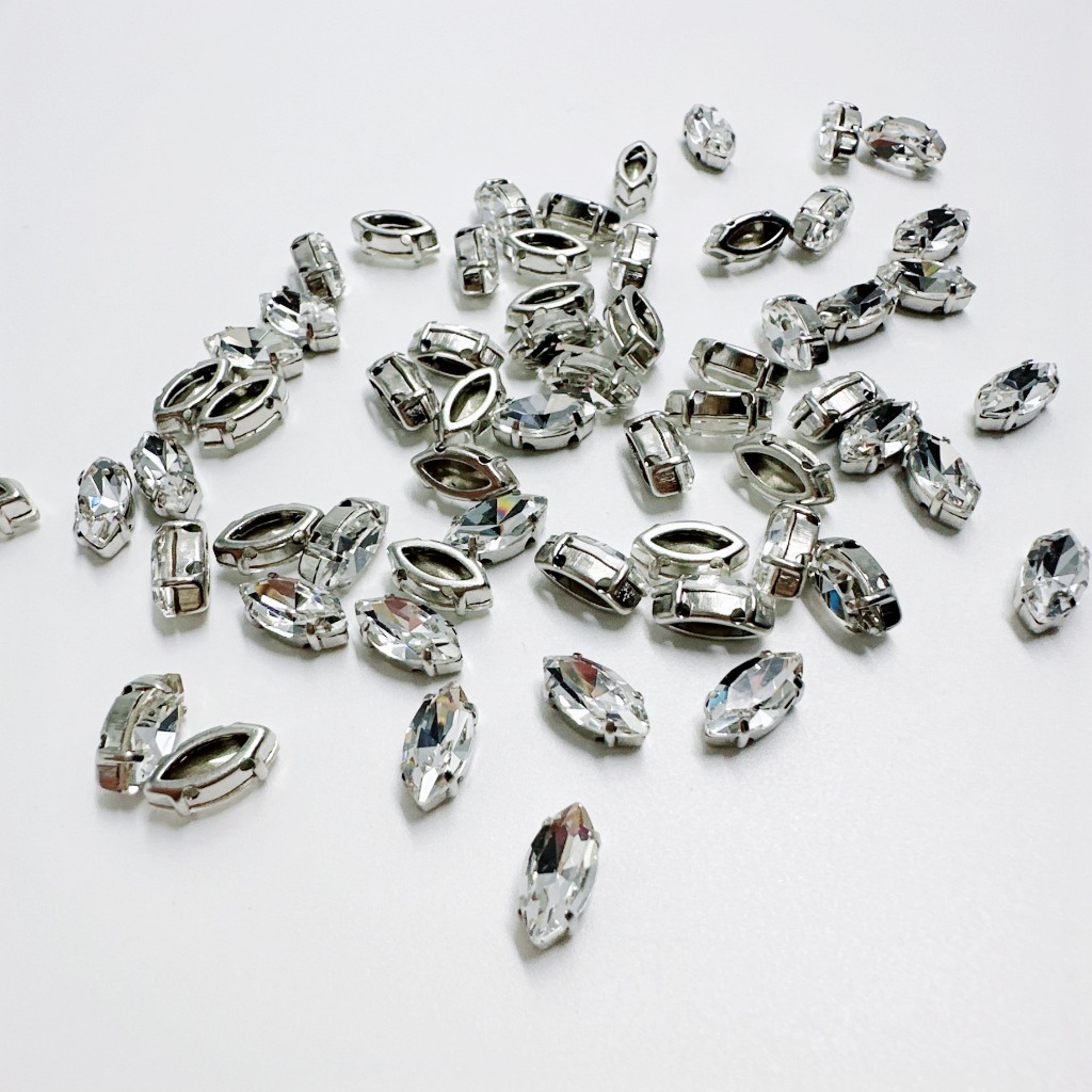 Kristal Jahit Kristal Cangkang 5x10mm (DAUN)(GRADE S), HARGA UNTUK 12 PCS/1 LUSIN, PAYET RANGKAI PRE