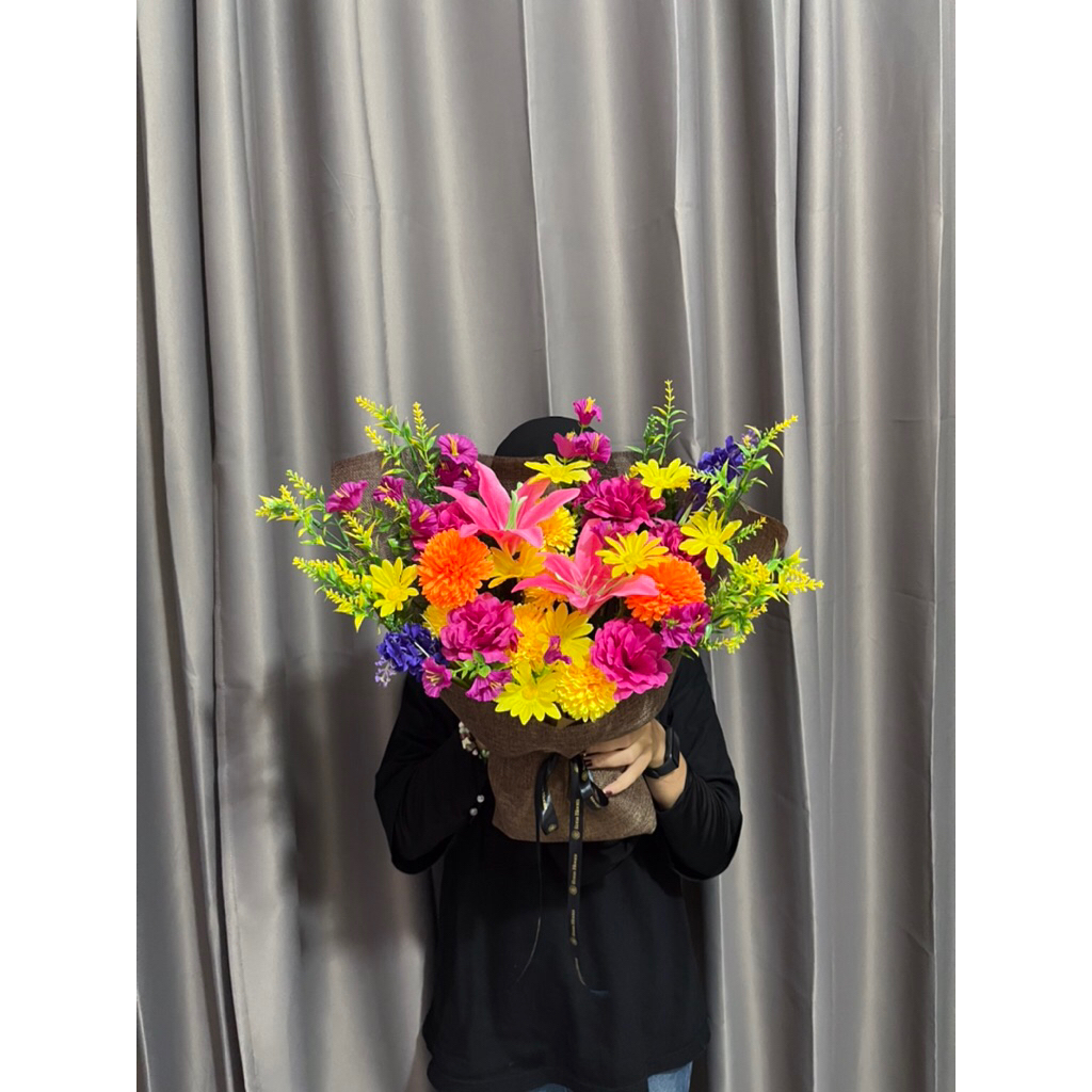 Thumbelina bold colors | thumbelina artificial flowers | buket thumbelina | buket bunga palsu | buke