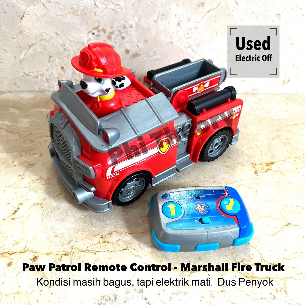 Paw Patrol Remote Control - Marshall Fire Truck (Elektrik Off) / Mainan Mobil Anjing Pemadam