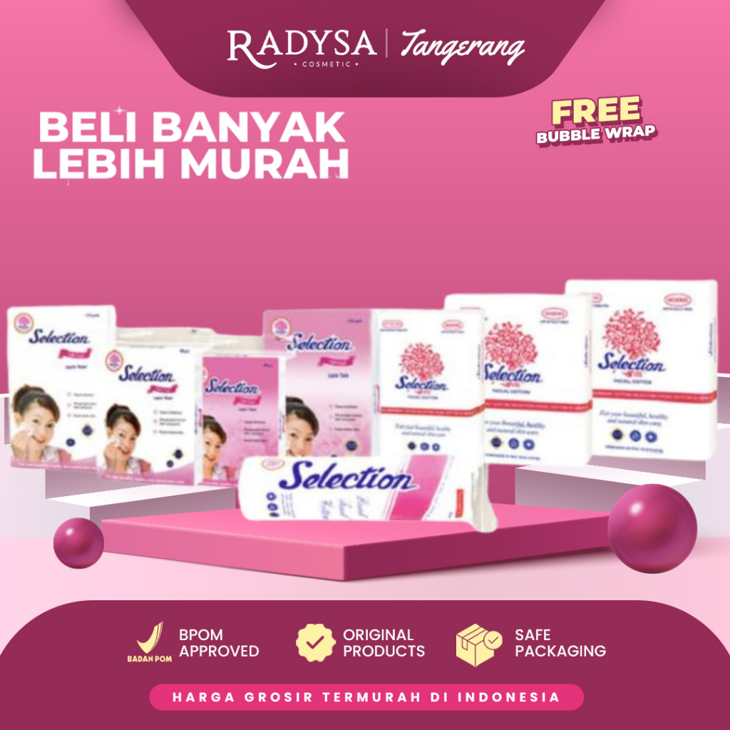 GROSIR - SELECTION Kapas Kecantikan 35Gr 50Gr 75Gr 60Gr Kapas Bulat Round | Cotton Buds 100s 180s | 