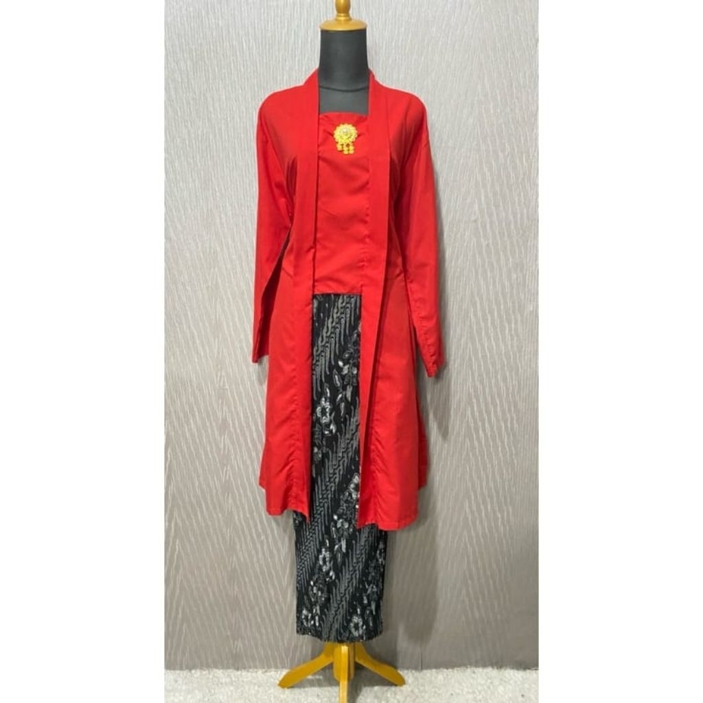 Zahrah Gallery - Onset Kebaya Tunik Kutubaru Modern dan Rok Plisket/Set Tunik Kubaru dan Rok Batik P