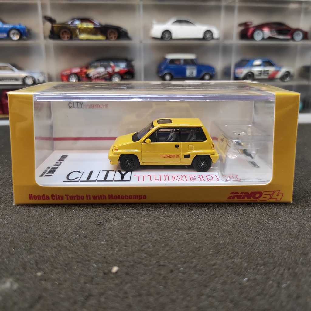 Inno Honda City Turbo II Yellow with Motocompo