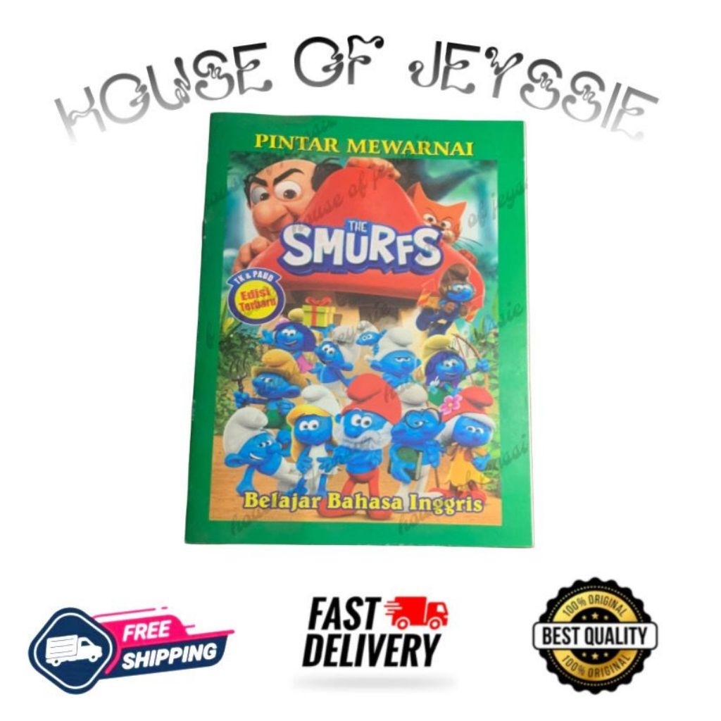Buku anak pintar Mewarnai - Smurf