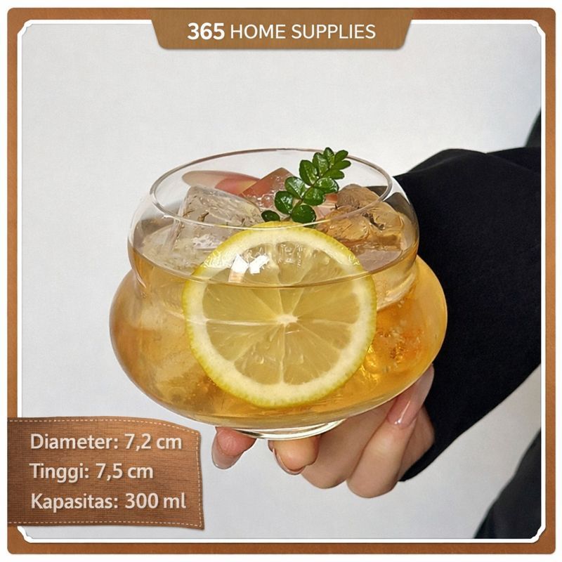 Gelas Unik Gelas Borosilicate Aesthetic 300ml Gelas Kopi Es Teh Estetik Cafe/home cafe/jus/kopi
