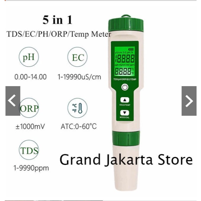 Water Tester PH TDS EC ORP Temp 5 in 1 EZ9910 Meter EZ-9910 Quality Monitor Air Minum Hidroponik Lab