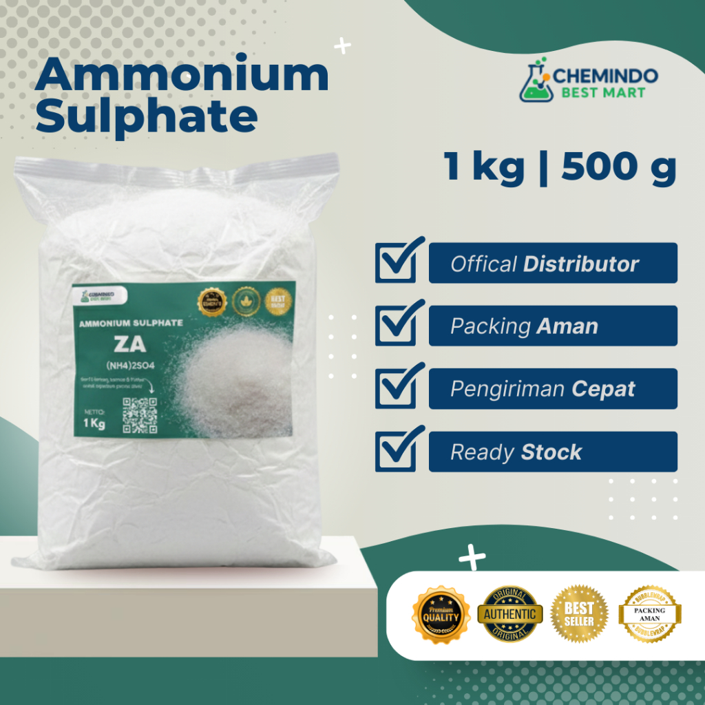 Pupuk ZA Ammonium Sulphate 500 Gr 1KG - Pupuk Nitrogen Sulfur - ZA Fertilizer Granular - Amonium Sul