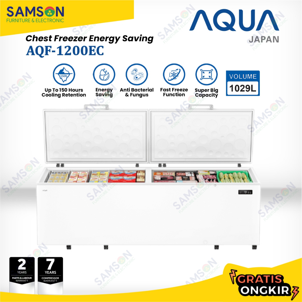AQUA Chest Freezer Box 1029 Liter / 1029L AQF-1200EC / AQF 1200EC Kapasitas Besar Pendinginan Cepat