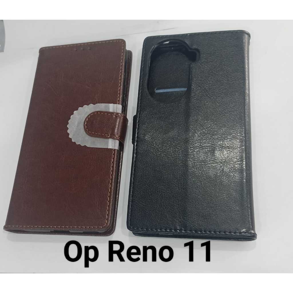 SILIKON/FLIP COVER/SOFCASE/DOMPET HP/SLOT KARTU+TALI GANTUNGAN OPPO RENO 11