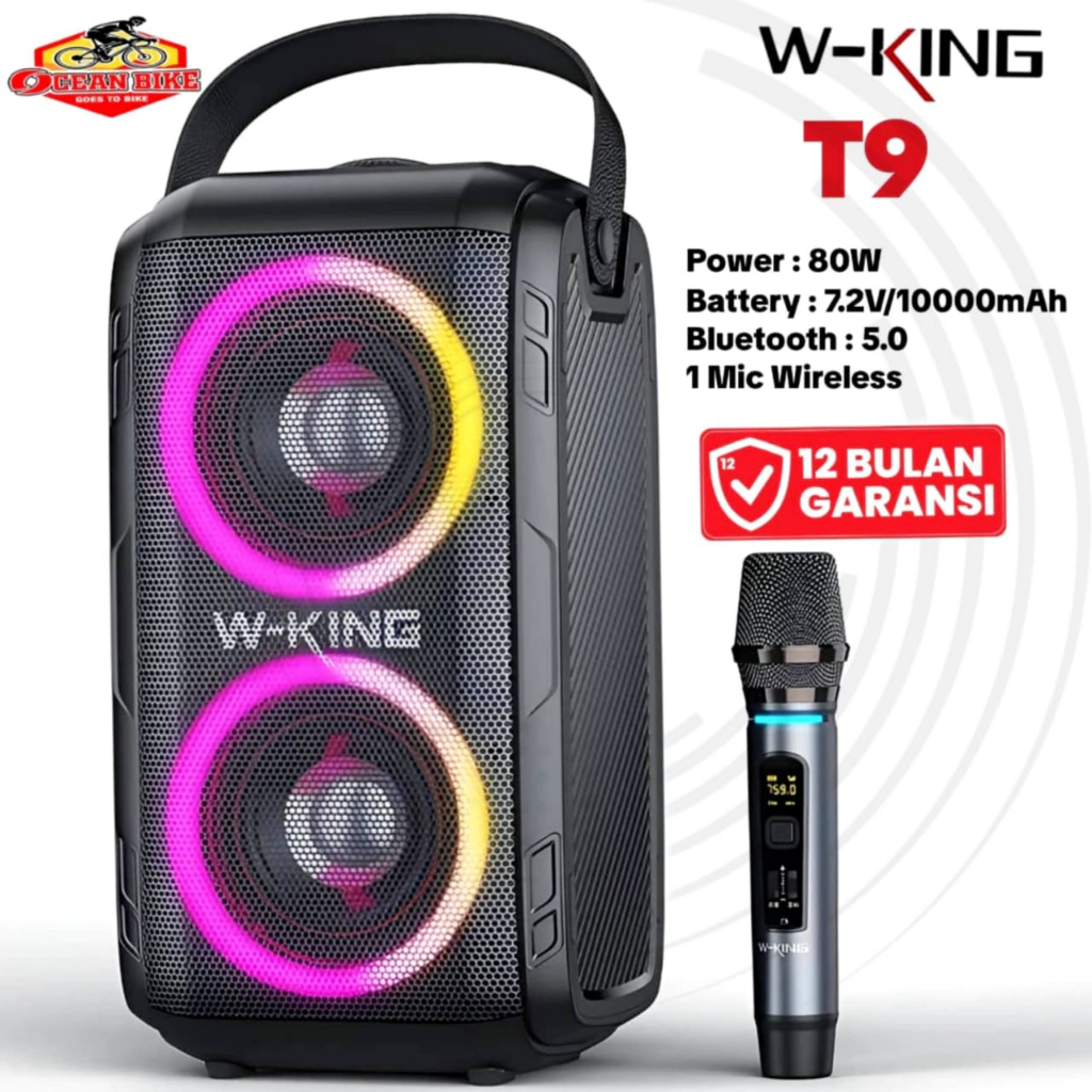 WKING Speaker Bluetooth Karaoke MIC Microphone Wireless Portable T9 TWS Sound Amplifier Loudspeaker