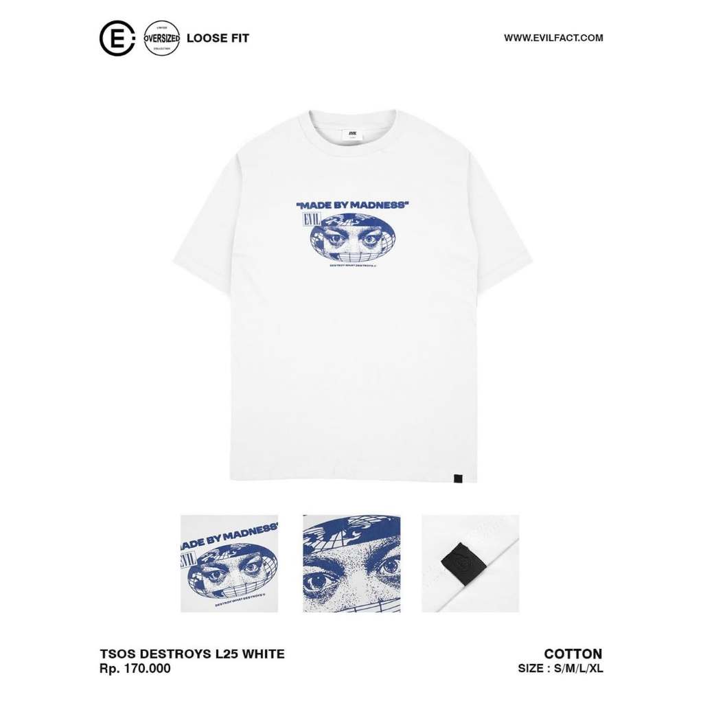 EVIL ARMY T-SHIRT - TSOS DESTROYS L25 WHITE