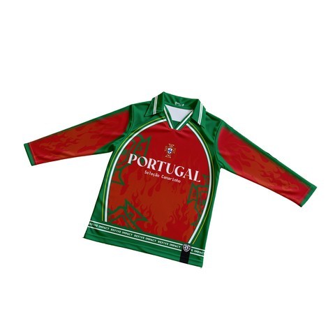 Refive- Jersey VINTAGE Long Sleeve Retro Jersey PORTUGAL 02  Atasan Tangan Panjang Pria Dan Wanita P