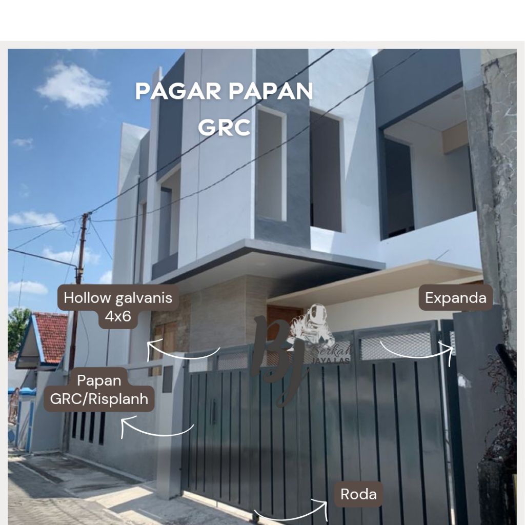 pagar papan grc kombinasi