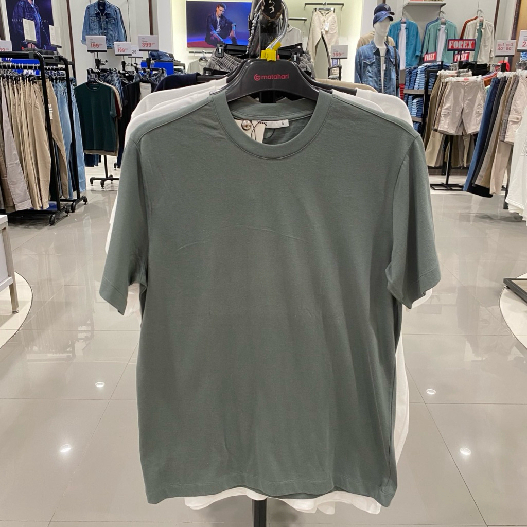 Kaos Polos Lengan Pendek Merk ZES Kaos Oblong Crewneck V Neck Bahan Katun Adem Banyak Pilihan Warna