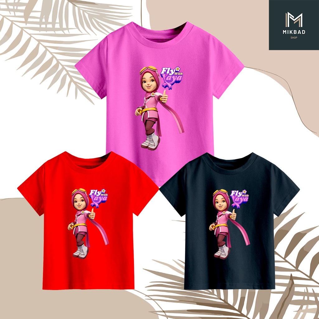 Kaos Anak perempuan Yaya BoBoiBoy Fly with yaya