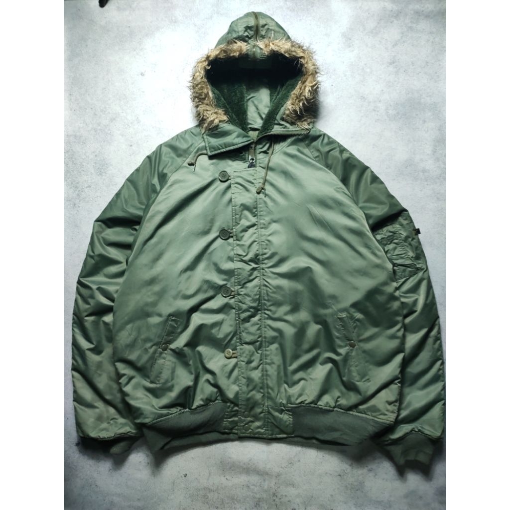 N2B US Military Fur Hooded Bomber Flight Jacket