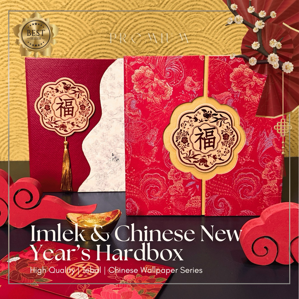 Hard Box Imlek Motif Chinese Wallpaper | Kotak Kue Lapis Legit Kue Kering Toples & Box Bingkisan Ham