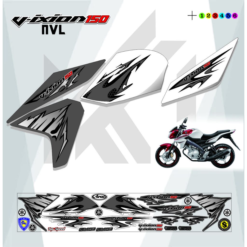 STRIPING MOTOR VIXION VARIASI POLET LIS / STICKER STRIPING MOTOR VIXION