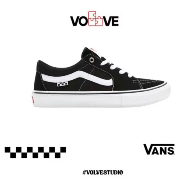 Sk 8 Low Black White Pro Skate Original